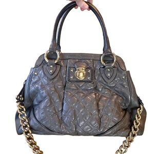 Marc Jacobs Brown Napa Quilted Leather Alonya Satchel